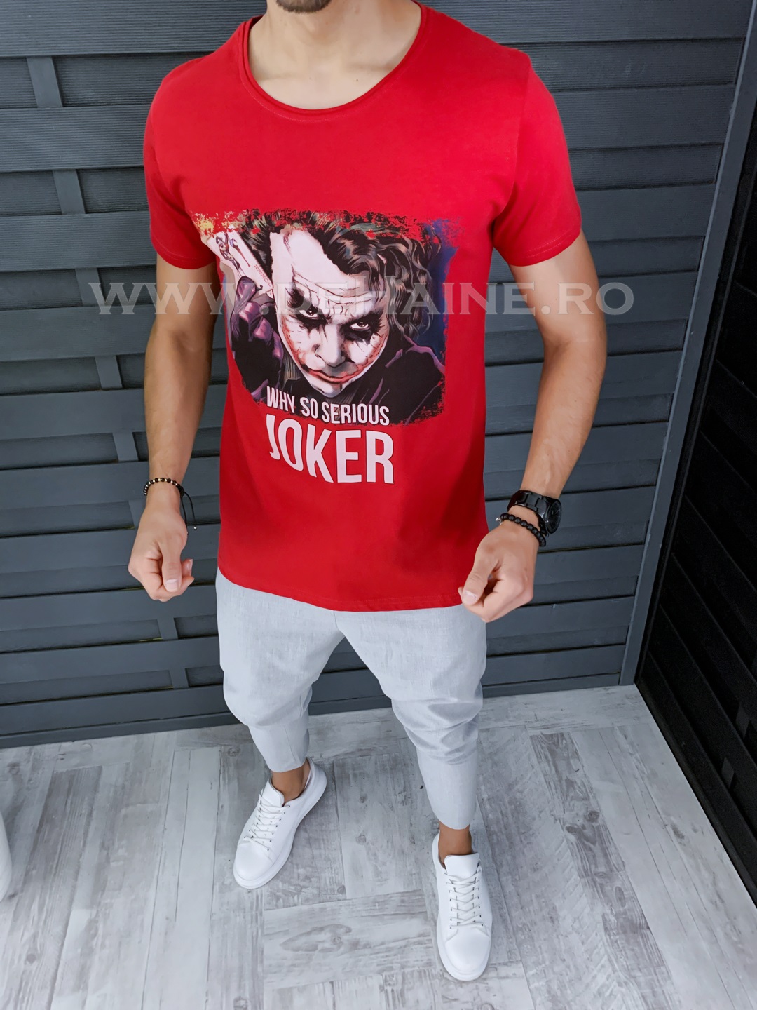 Tricou barbati slim fit rosu b1280 p12-2